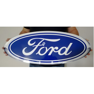 Official Ford Blue Oval Logo Metal Wall Sign - 14-Gauge Steel