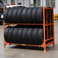 Folding Stackable Tire Rack for Passenger & Light Truck Tires (50)