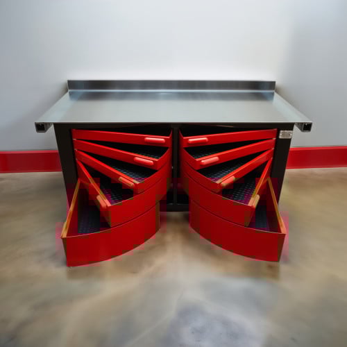 Two Bay 6 Foot Long Steel Workbench