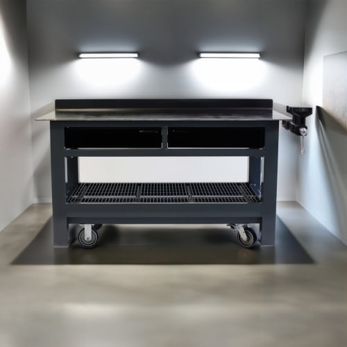 Two Drawer 6 Foot Long Steel Workbench