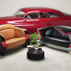 Red 1957 Chevy with Black Couch