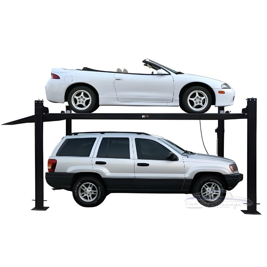 8,000 lb Four Post Deluxe Storage Car Lift with Extended Length and Height 8,000 lb Four Post Deluxe Storage Car Lift with Extended Length and Height