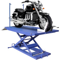 1,500 lb Motorcycle Lift Table with Vise and Side Extensions