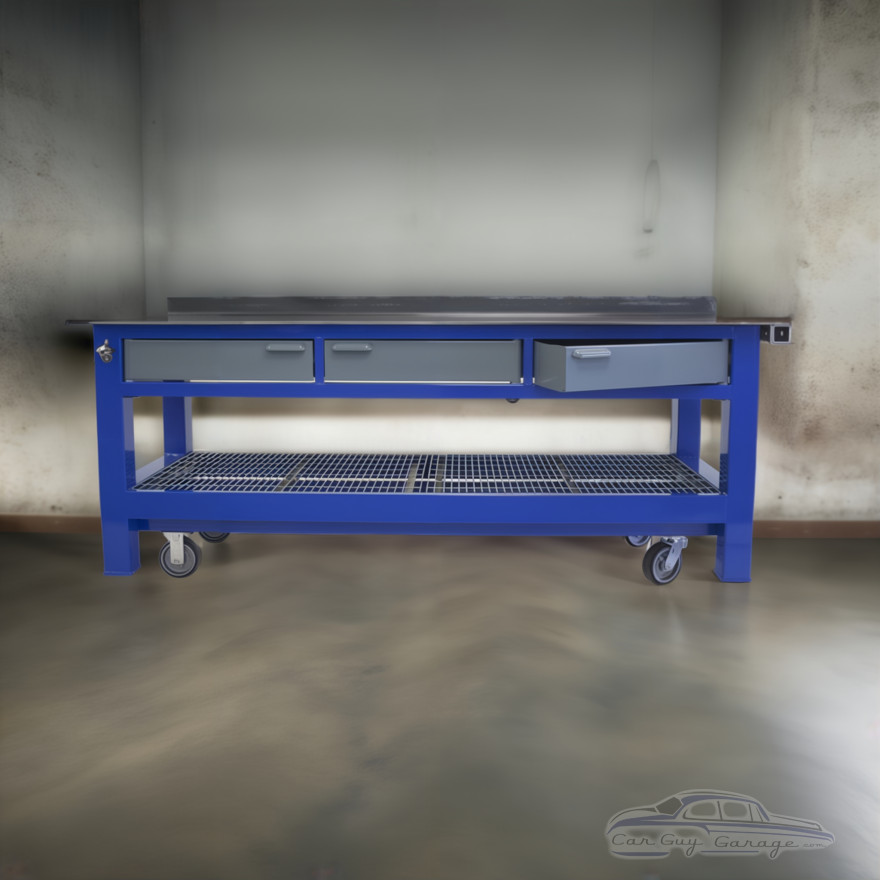 Three Drawer 8 Foot Long Steel Workbench Three Drawer 8 Foot Long Steel Workbench