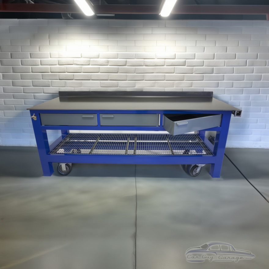 Three Drawer 8 Foot Long Steel Workbench Three Drawer 8 Foot Long Steel Workbench