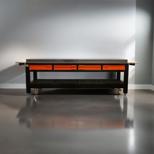 Four Drawer 12 Foot Long Steel Workbench
