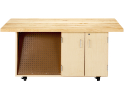 Solid Maple 60"W x 28"D x 29-1/2"H Mobile Workbench