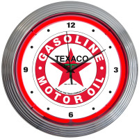 Texaco Gasoline Neon Clock