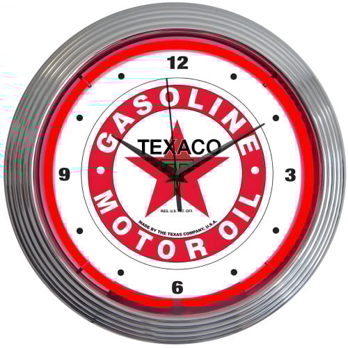 Texaco Gasoline Neon Clock