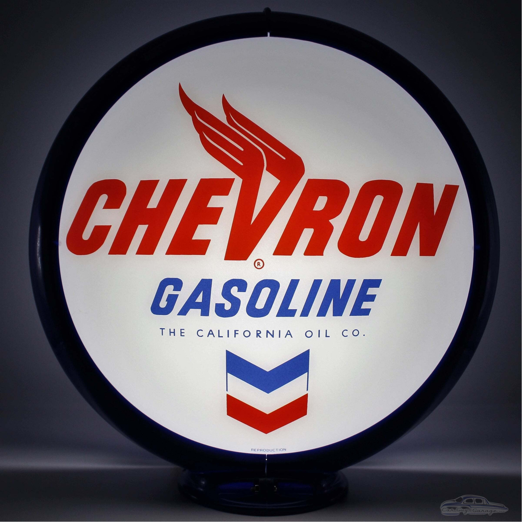 Vintage Chevron Gasoline Glass Pump Globe Lamp Nostalgic Charm