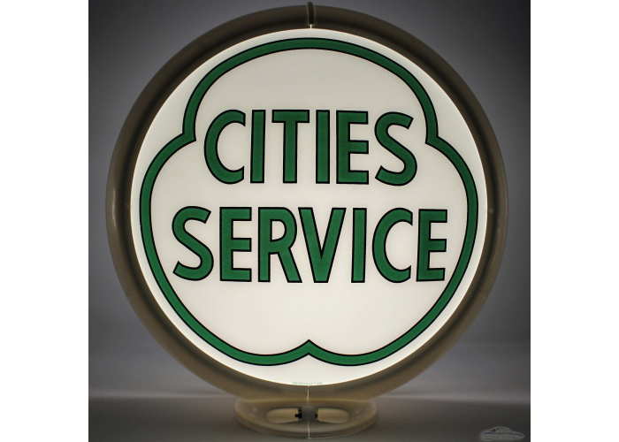 Cities Service Green Glass Gas Pump Globe Lamp