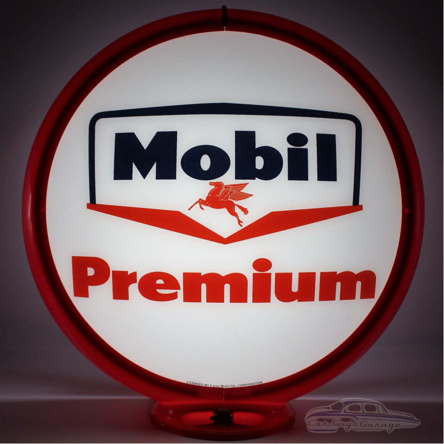 Mobil Premium Glass Gas Pump Globe Lamp Mobil Premium Glass Gas Pump Globe Lamp
