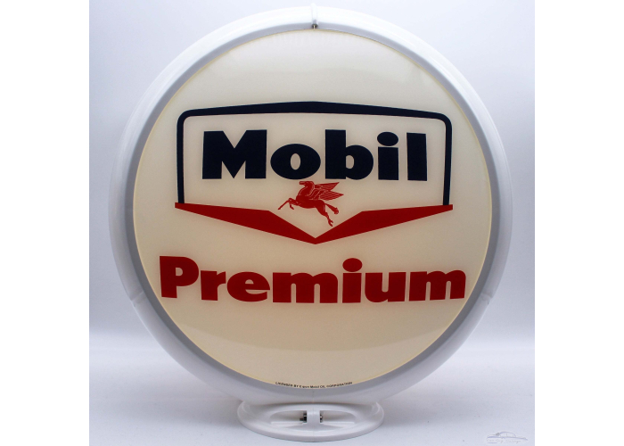 Mobil Premium Glass Gas Pump Globe Lamp