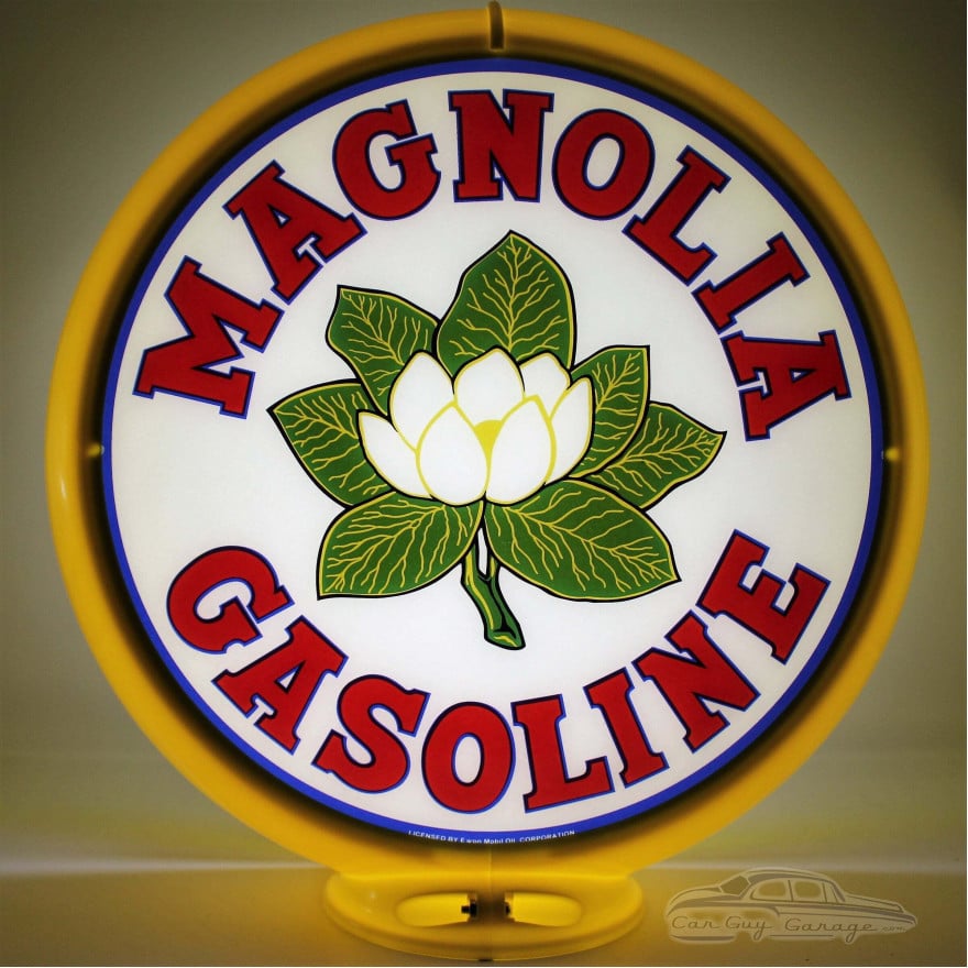 Magnolia Gasoline Glass Gas Pump Globe Lamp Magnolia Gasoline Glass Gas Pump Globe Lamp