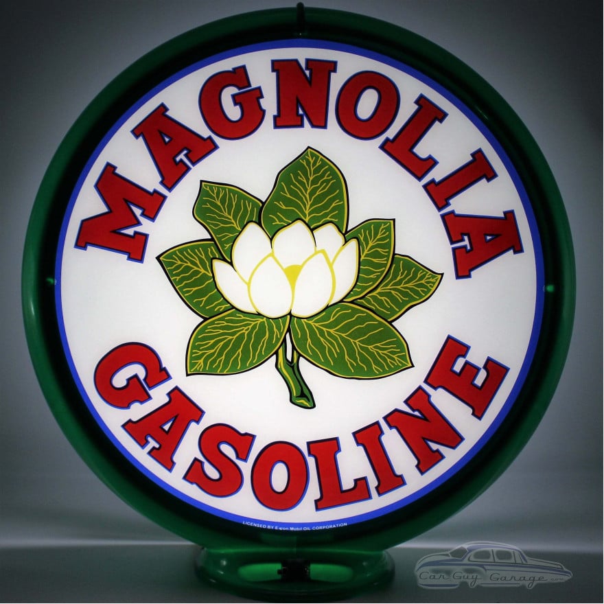 Magnolia Gasoline Glass Gas Pump Globe Lamp Magnolia Gasoline Glass Gas Pump Globe Lamp