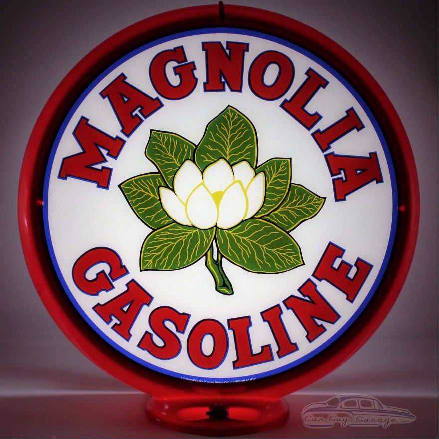 Magnolia Gasoline Glass Gas Pump Globe Lamp Magnolia Gasoline Glass Gas Pump Globe Lamp