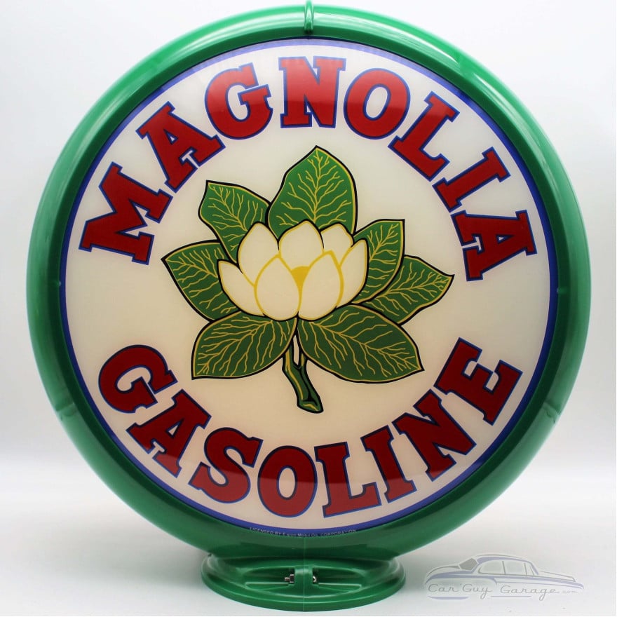 Magnolia Gasoline Glass Gas Pump Globe Lamp Magnolia Gasoline Glass Gas Pump Globe Lamp