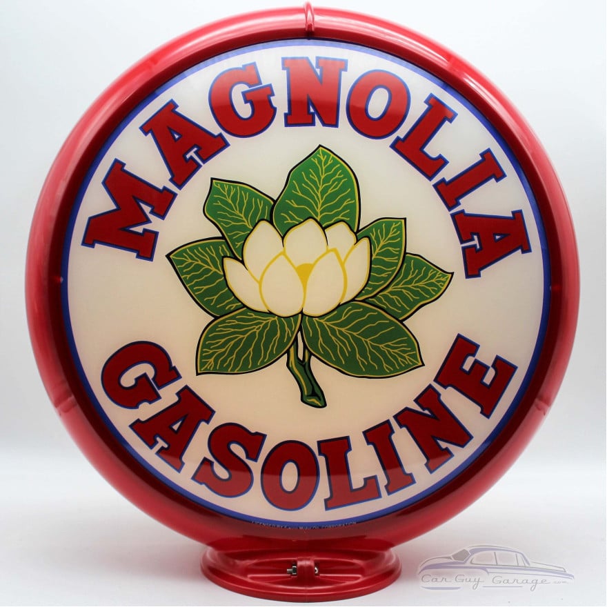 Magnolia Gasoline Glass Gas Pump Globe Lamp Magnolia Gasoline Glass Gas Pump Globe Lamp