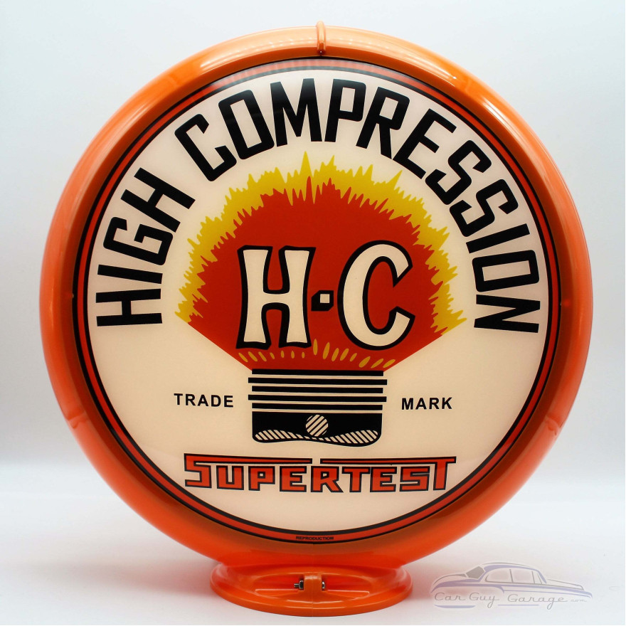 Supertest H-C High Compression Glass Gas Pump Globe Lamp Supertest H-C High Compression Glass Gas Pump Globe Lamp