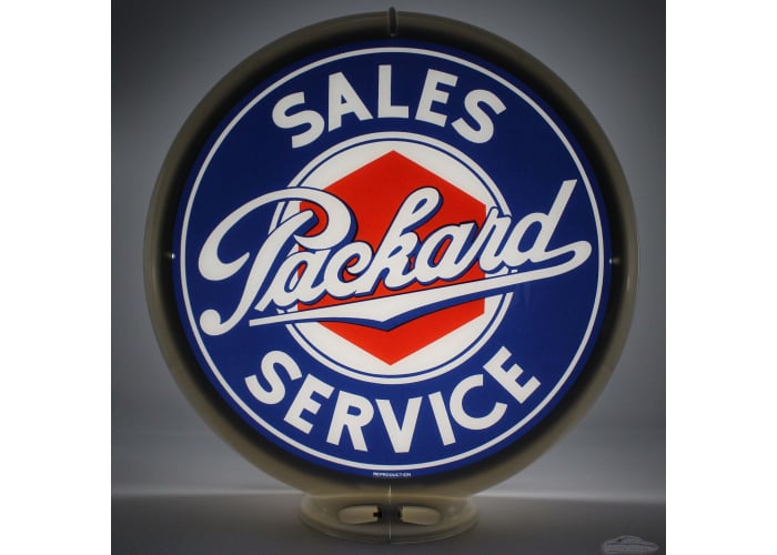 Packard Sales & Service Glass Gas Pump Globe Lamp
