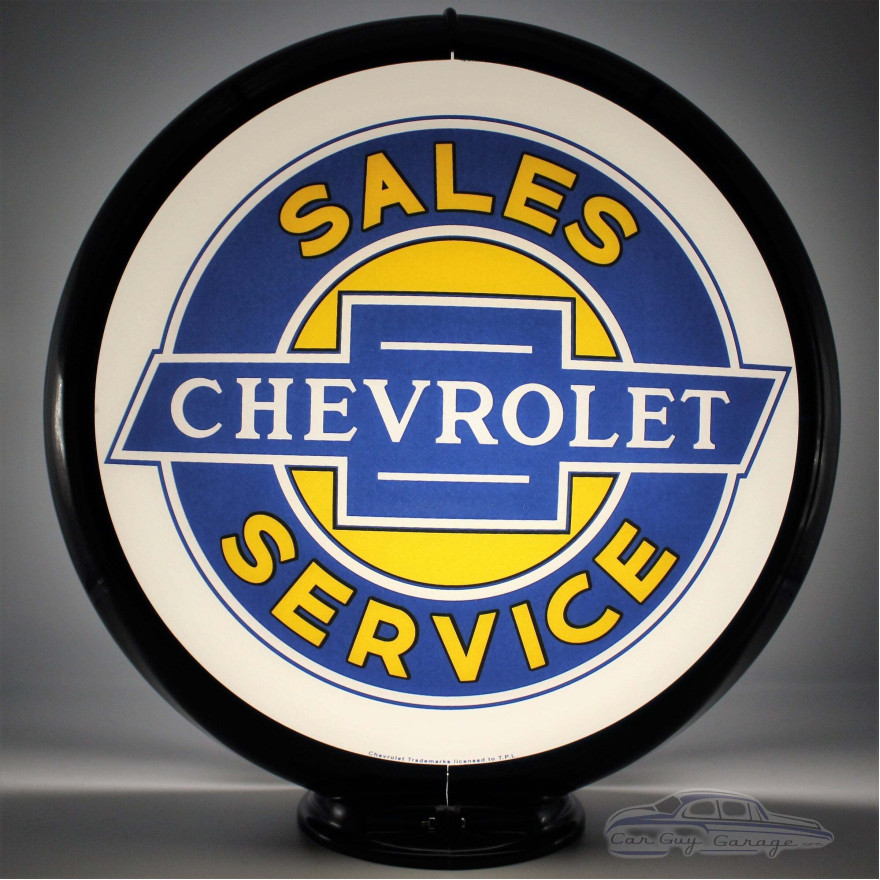 Chevrolet Sales & Service Glass Gas Pump Globe Lamp Chevrolet Sales & Service Glass Gas Pump Globe Lamp