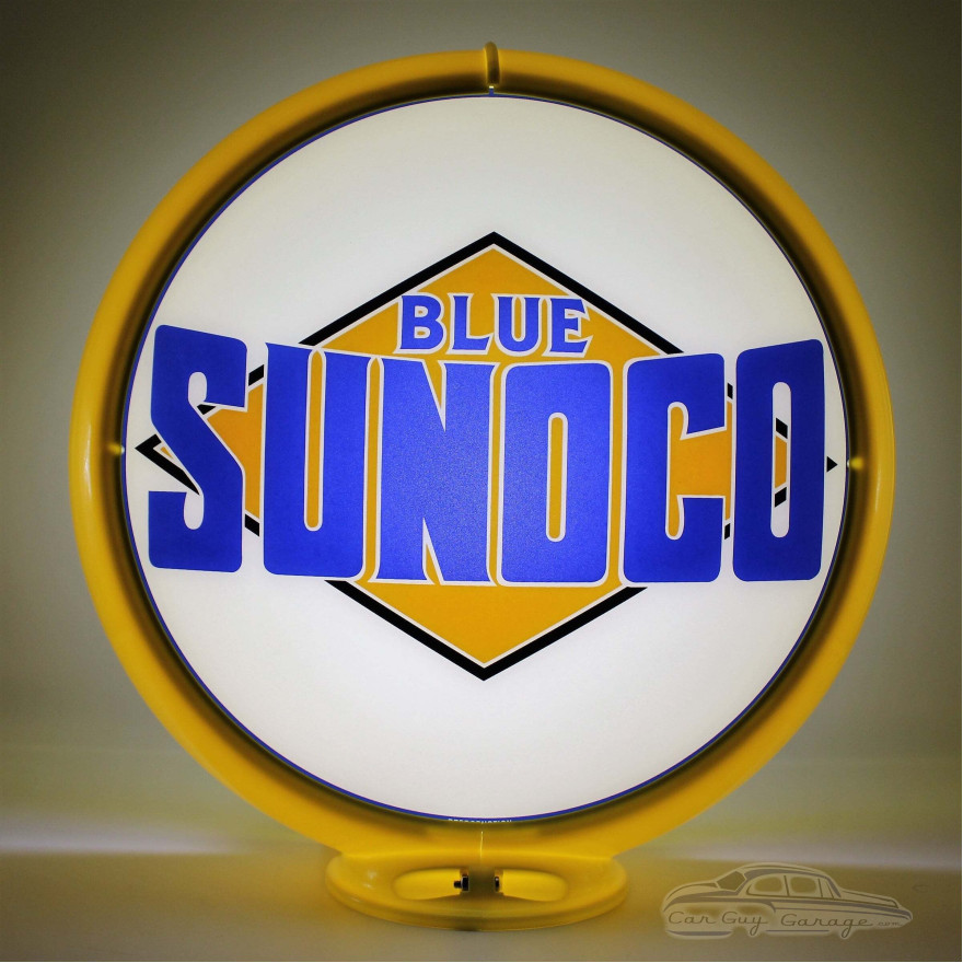 Sunoco Blue Pre-1941 Black Diamond Glass Gas Pump Globe Lamp Sunoco Blue Pre-1941 Black Diamond Glass Gas Pump Globe Lamp