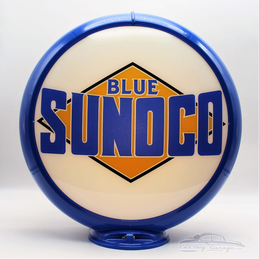 Sunoco Blue Pre-1941 Black Diamond Glass Gas Pump Globe Lamp Sunoco Blue Pre-1941 Black Diamond Glass Gas Pump Globe Lamp