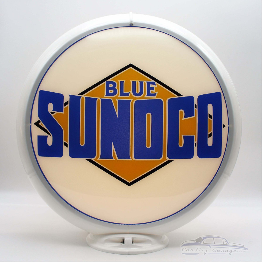 Sunoco Blue Pre-1941 Black Diamond Glass Gas Pump Globe Lamp Sunoco Blue Pre-1941 Black Diamond Glass Gas Pump Globe Lamp