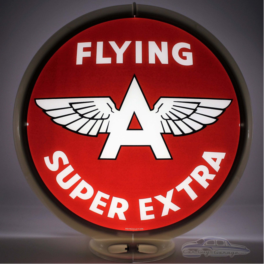 Flying A Super Extra Glass Gas Pump Globe Lamp Flying A Super Extra Glass Gas Pump Globe Lamp