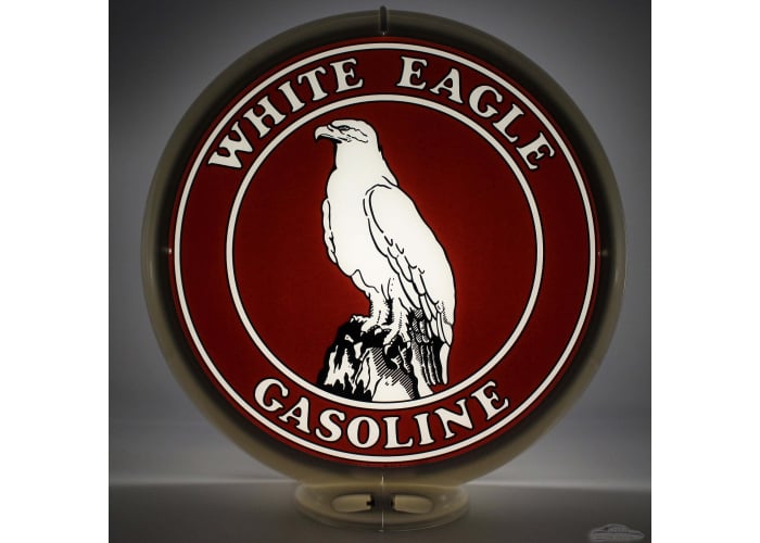 White Eagle Gasoline Glass Gas Pump Globe Lamp