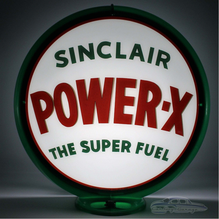 Sinclair Power-X Glass Gas Pump Globe Lamp Sinclair Power-X Glass Gas Pump Globe Lamp