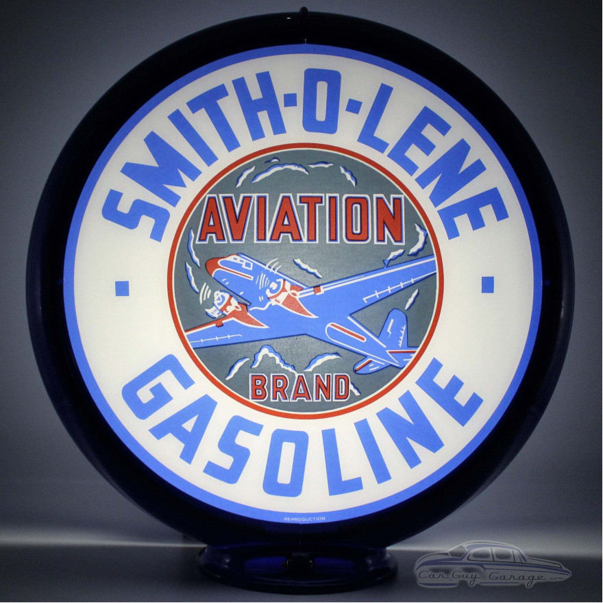 Smith-O-Lene Gasoline Glass Gas Pump Globe Lamp Smith-O-Lene Gasoline Glass Gas Pump Globe Lamp