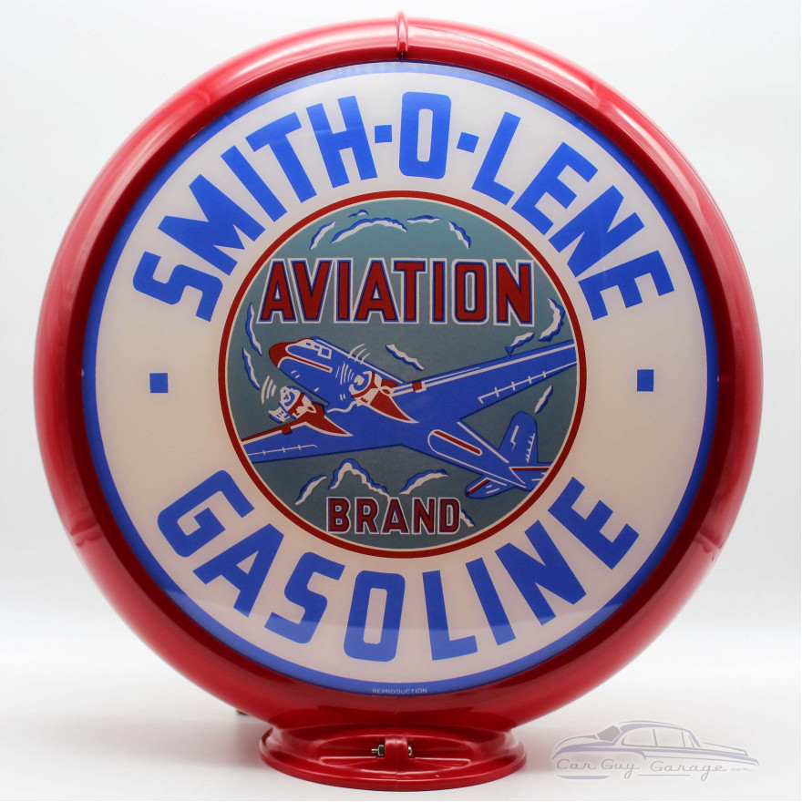 Smith-O-Lene Gasoline Glass Gas Pump Globe Lamp Smith-O-Lene Gasoline Glass Gas Pump Globe Lamp