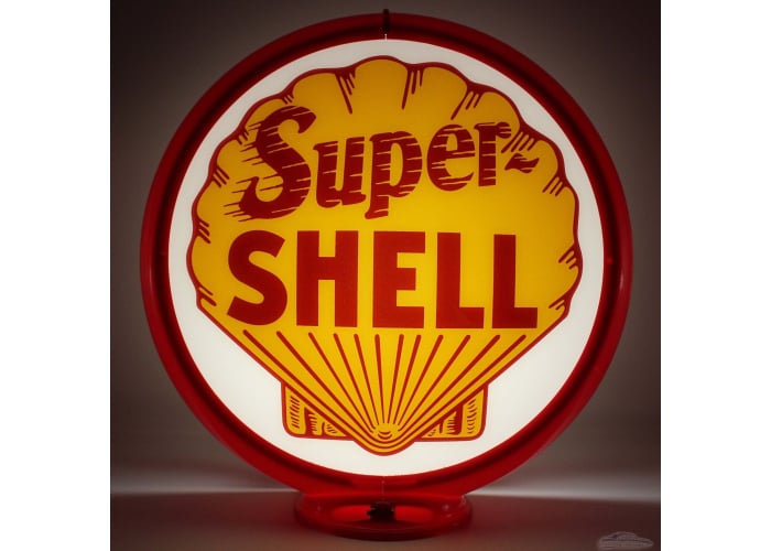 Shell Super-Shell Glass Gas Pump Globe Lamp