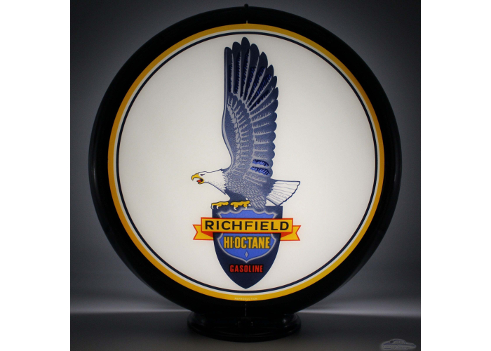 Richfield Hi-Octane Large Eagle Glass Gas Pump Globe Lamp