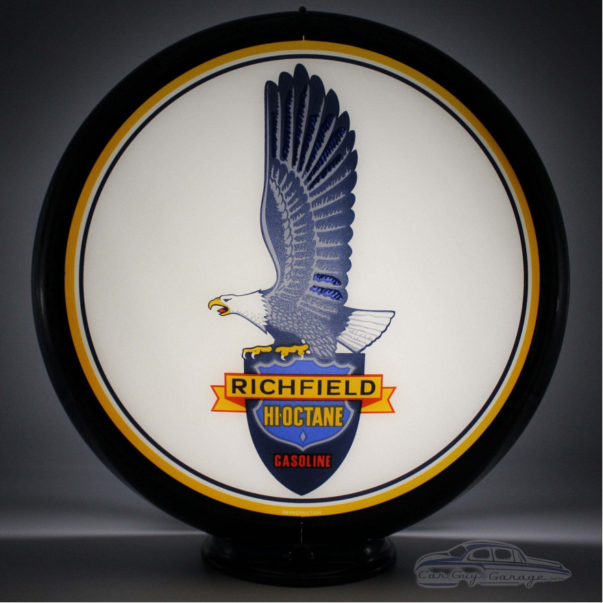 Richfield Hi-Octane Large Eagle Glass Gas Pump Globe Lamp Richfield Hi-Octane Large Eagle Glass Gas Pump Globe Lamp