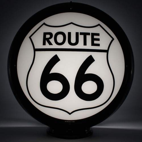 Route 66 Glass Gas Pump Globe Lamp
