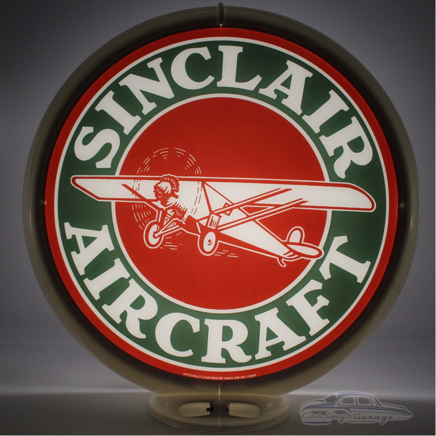 Sinclair Aircraft Glass Gas Pump Globe Lamp Sinclair Aircraft Glass Gas Pump Globe Lamp