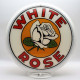 White Rose Flower Glass Gas Pump Globe Lamp