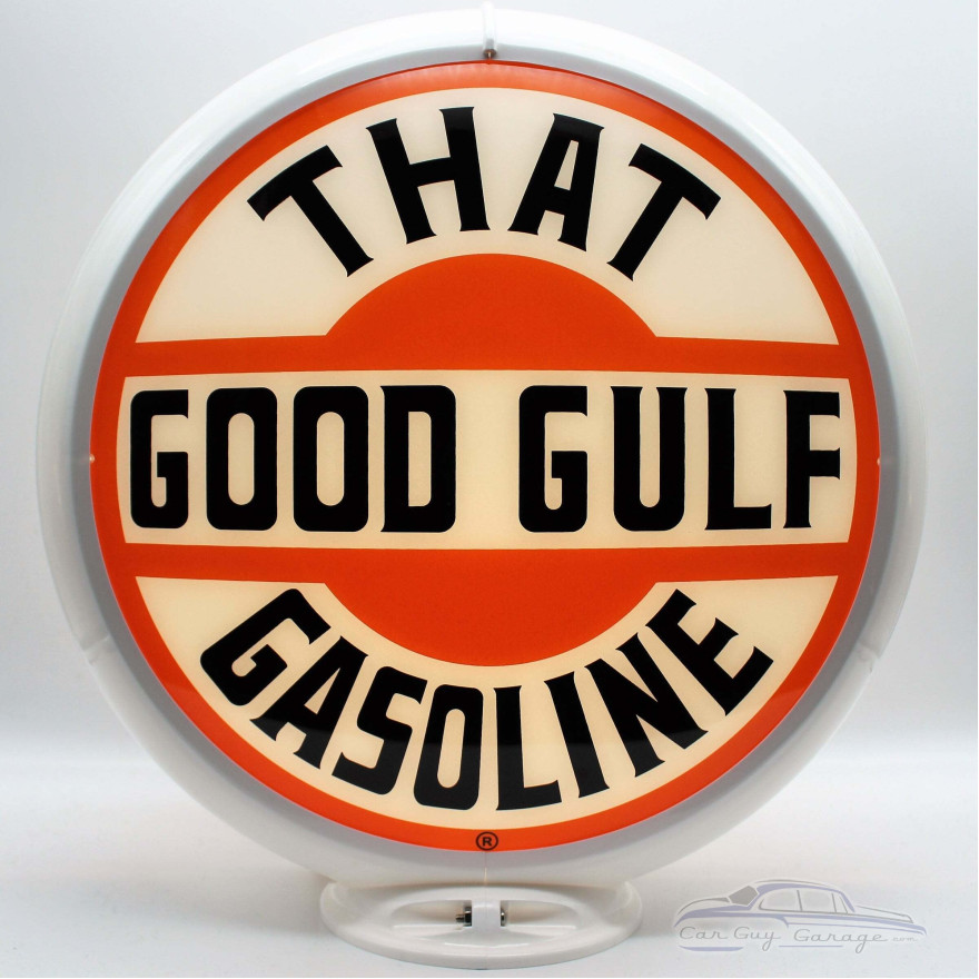 Gulf "That Good Gulf Gasoline" Glass Gas Pump Globe Lamp Gulf "That Good Gulf Gasoline" Glass Gas Pump Globe Lamp