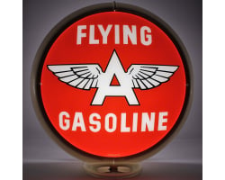 Flying A Red Background Glass Gas Pump Globe Lamp
