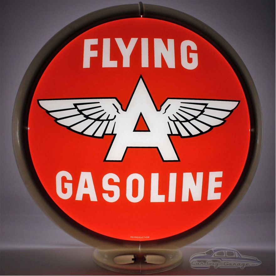 Flying A Red Background Glass Gas Pump Globe Lamp Flying A Red Background Glass Gas Pump Globe Lamp