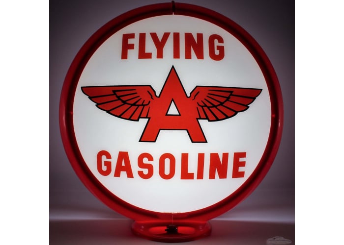 Flying A White Background Glass Gas Pump Globe Lamp
