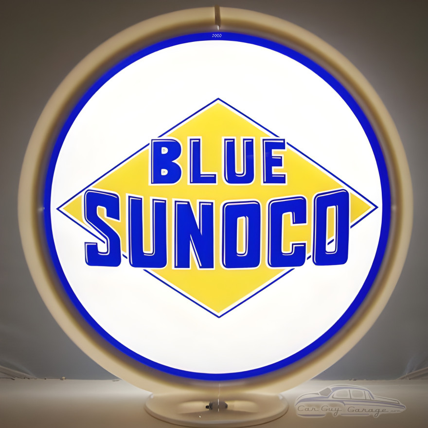 Sunoco Blue Glass Gas Pump Globe Lamp Sunoco Blue Glass Gas Pump Globe Lamp
