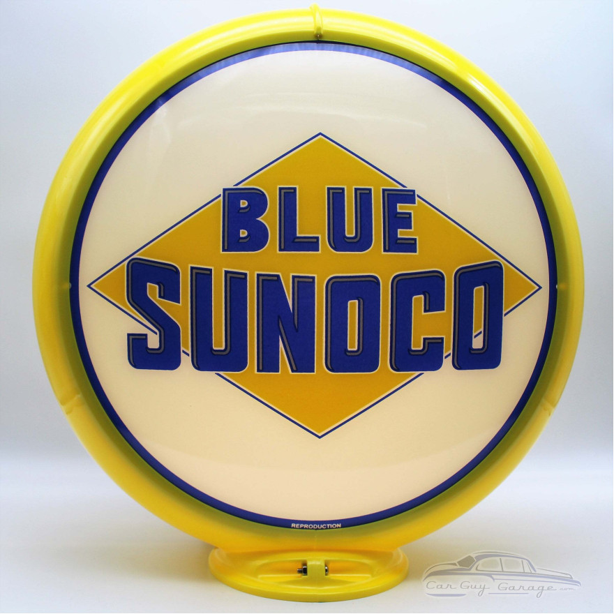 Sunoco Blue Glass Gas Pump Globe Lamp Sunoco Blue Glass Gas Pump Globe Lamp