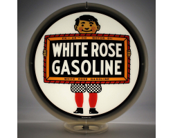 White Rose Boy Gasoline Glass Gas Pump Globe Lamp