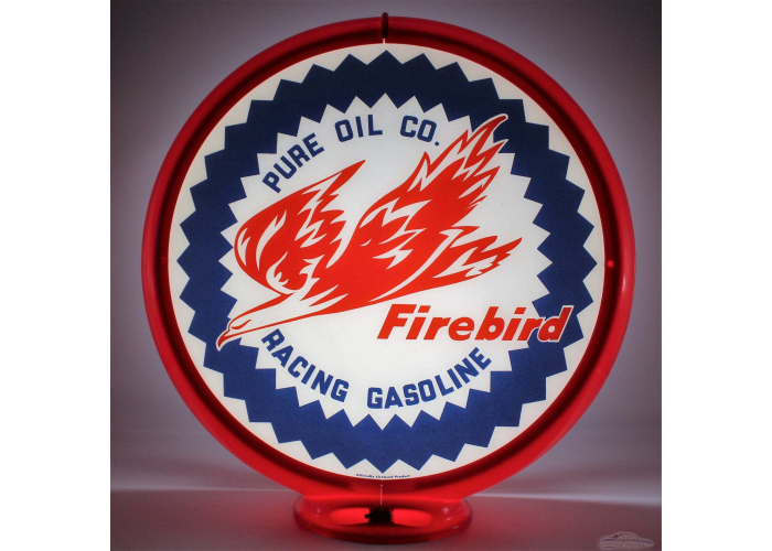 Pure Oil Firebird Glass Gas Pump Globe Lamp