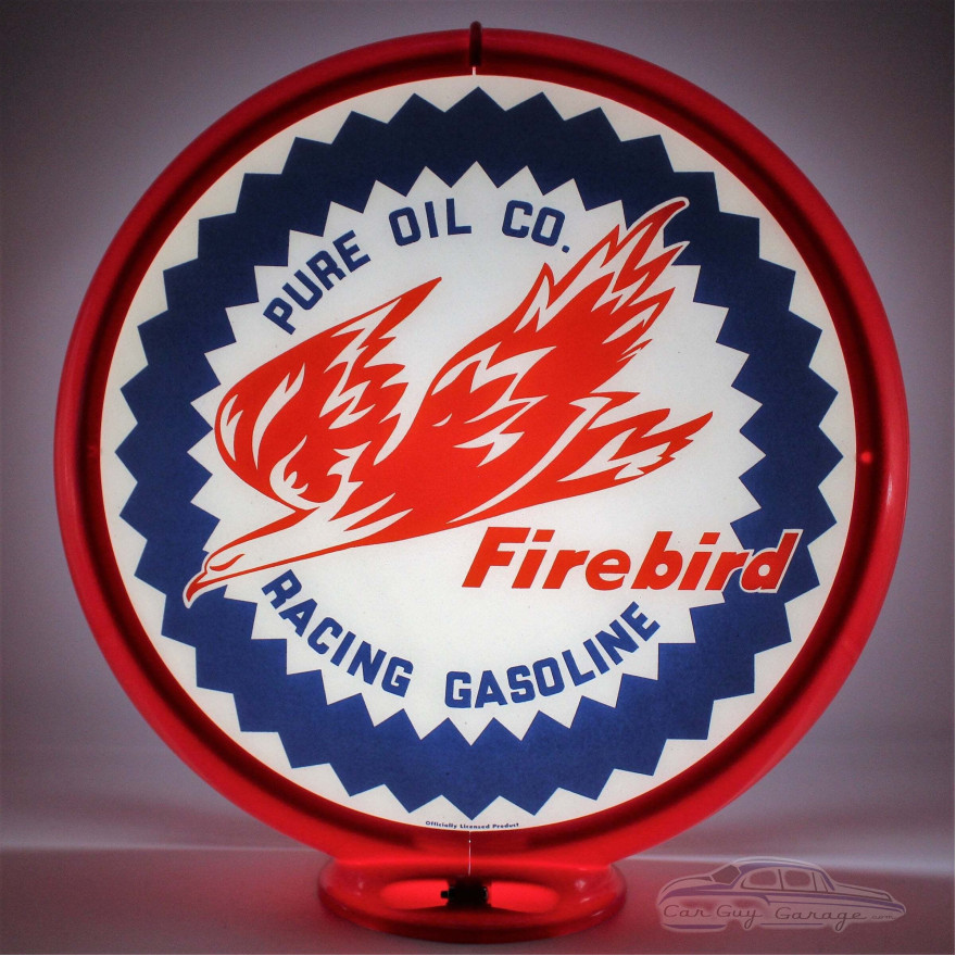 Pure Oil Firebird Glass Gas Pump Globe Lamp Pure Oil Firebird Glass Gas Pump Globe Lamp