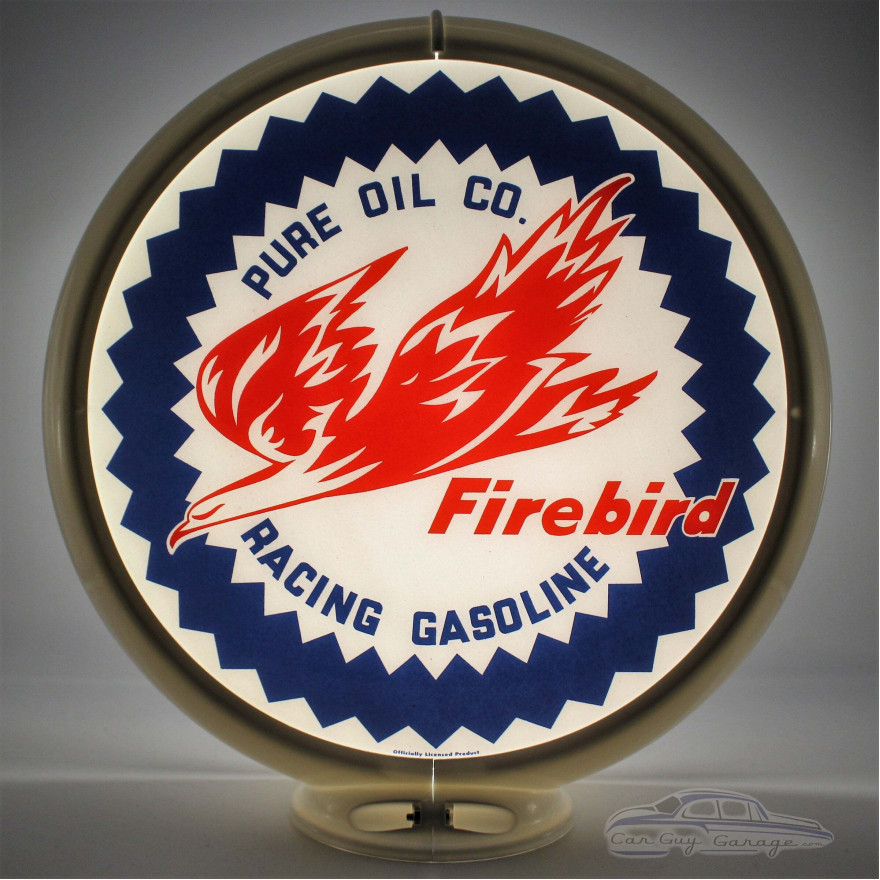 Pure Oil Firebird Glass Gas Pump Globe Lamp Pure Oil Firebird Glass Gas Pump Globe Lamp