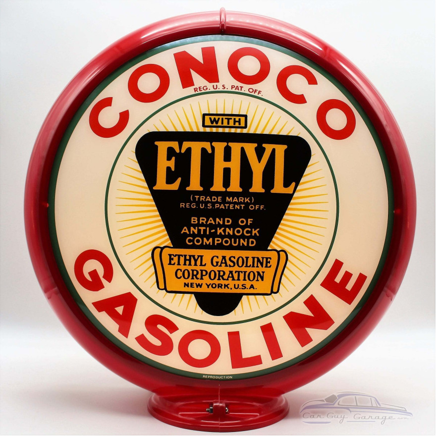 Conoco Ethyl Gasoline White Gas Pump Globe Lamp Conoco Ethyl Gasoline White Gas Pump Globe Lamp